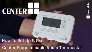 Center Programmable Room Thermostat Instructions  Step By Step Guide [upl. by Kelwin]