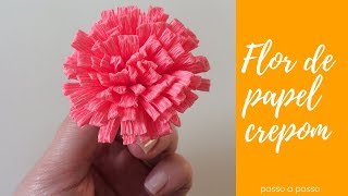 Flor papel crepom FÁCIL pompom [upl. by Veljkov]