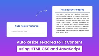 How to Auto Resize Textarea using HTML CSS amp JavaScript [upl. by Hanavas]