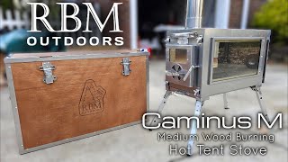 CAMINUS M MEDIUM WOOD BURNING HOT TENT STOVE COMPLETE UNBOXING SETUP AND REVIEW from RBM outdoors [upl. by Trauner]