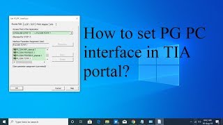 How to set PGPC interface in TIA portal [upl. by Attalie335]