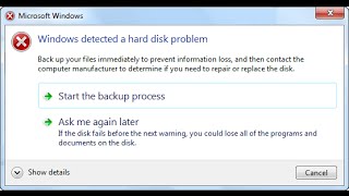 Windows detected a hard disk problem fixed permanently [upl. by Annaicul826]