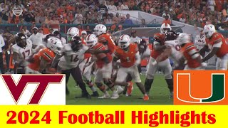 Virginia Tech vs 7 Miami Football Game Highlights 9 27 2024 [upl. by Mont]