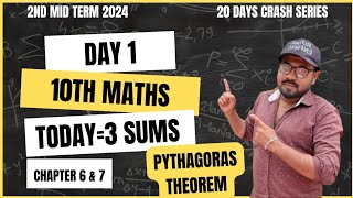 10th Maths Pythagoras theorem  Ch6 amp 7 Day 1 20 days crash series  2nd mid term 2024 [upl. by Alah]