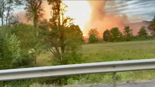 Gas pipeline explodes near Interstate 81 in Virginia [upl. by Aria]