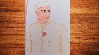 Jawaharlal Nehru Drawing Childrens day Drawing Jawaharlal Nehru Drawing  lndependence day [upl. by Avevoneg]