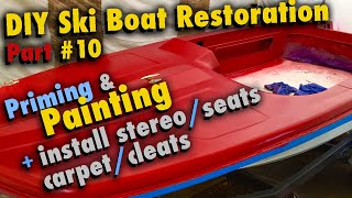 Painting boat with automotive paint DIY Ski Boat Restoration  1964 Glastron  Part 10 [upl. by Lezned]