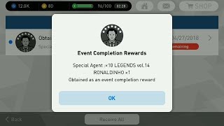 Special Agent 10x Legends Vol 14 Ronaldinho PES 2018 Mobile  Get Black Ball Glitch [upl. by Athey]