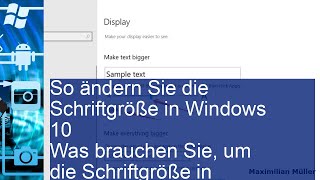 So ändern Sie die Schriftgröße in Windows 10 [upl. by Ahsienaj]