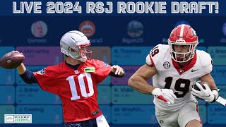 LIVE 2024 Fantasy Football Dynasty Rookie Draft  Roto Street Journal Rookie Draft [upl. by Anayrb]