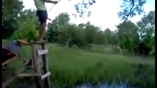 Drunk Tarzan  Rope Swing Double Fail [upl. by Olia]