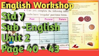 std 7 english unit 2 page 40 english workshop english workshop 7th std 7th english page 40 [upl. by Larianna]