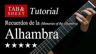 Recuerdos de la Alhambra  Guitar Lesson  TAB [upl. by Submuloc]