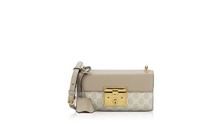 Gucci GG Supreme Padlock Mini Shoulder Bag Beige White [upl. by Yendyc]