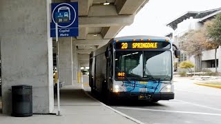 Riding Capital Metro Bus 20 Austin International Airport to Downtown Austin via Riverside [upl. by Noirret]