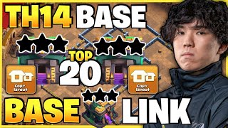 TOP 20  NEW BEST TH14 WAR BASE LINK 2023 TH14 ANTI 2 STAR WAR BASE TH14 CWL BASE CLASH OF CLANS [upl. by Ayikaz]