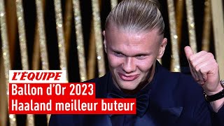 Ballon dOr 2023  Erling Haaland Manchester City remporte le Trophée Gerd Müller [upl. by Nadia7]