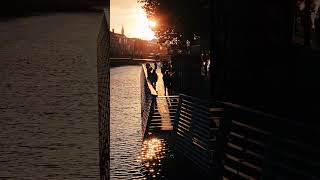 Sunset From Hapenny Bridge Dublin Ireland ireland dublin travel [upl. by Lars]