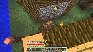 Lets Play Minecraft Hardcore 49 Village Houses [upl. by Adnwahsar]