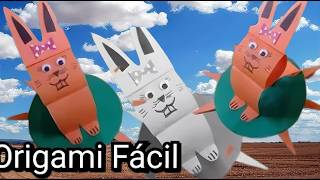 Como Fazer ORIGAMI FÁCIL DE PAPEL dobraduras de papel COELHO DE PAPEL COELHO DA PÁSCOA fácil [upl. by Ellebana218]