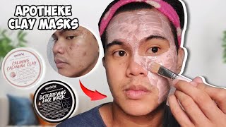 APOTHEKE CLAY MASKS REVIEW  DETOXIFYING FACE MASK REVIEW  CALMING CALAMINE CLAY REVIEW  APOTHEKE [upl. by Keating]