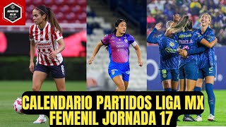 🚨PARTIDOS HORARIOS Y TELEVISORAS jornada 17 Liga mx femenil Apertura 2024  CHIVAS vs SANTOS [upl. by Yanetruoc]