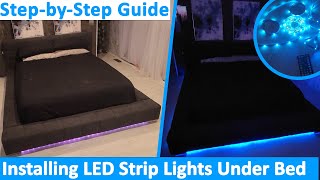 How to Install Strip Lights on a Bed or Mirror  LED UnderBed Lighting Tutorial [upl. by Raffarty832]