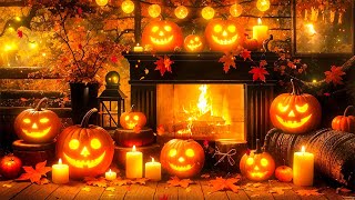 🎃 Halloween Fireplace with Instrumental Halloween Music Ambience 🔥Scary Halloween Background Music [upl. by Pelson]