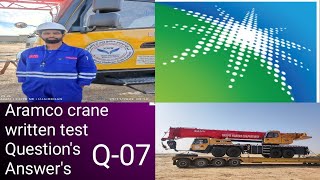 Q07 of 102 Aramco crane written test Questions Answersviral saudiaramco [upl. by Suoirtemed]