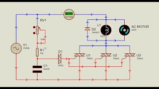 Variateur de vitesse des moteurs asynchrones AC 220V dans Proteus [upl. by Sihun]