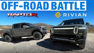 Ford F150 Raptor R vs Rivian R1T  OffRoad Comparison Test  Acceleration Suspension amp More [upl. by Nolrah]