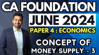 Money Supply  3  Money Market  Ch 8 Unit 2  CA Foundation Economics June 24  CA Parag Gupta [upl. by Shafer683]