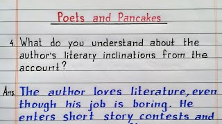 What do you understand about the authors literary inclination  Poets and Pancakes Class 12 English [upl. by Jaffe]