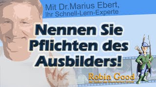 Nennen Sie Pflichten des Ausbilders [upl. by Enilrad]