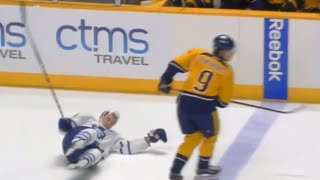 Filip Forsberg Big Open Ice Hit on James van Riemsdyk [upl. by Oretos]