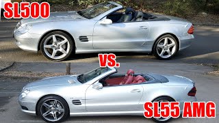 Comparison MercedesBenz SL55 vs SL500  Episode 138 [upl. by Gimpel]