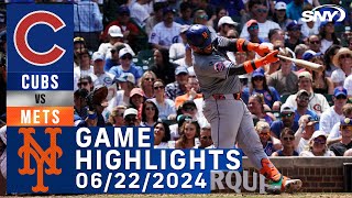 Mets vs Cubs 6222024  NY Mets Highlights  SNY [upl. by Burd]