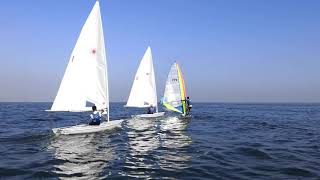 Combine Sailing Practice Mistral 470 class amp Laser Standard [upl. by Giff]