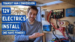 Campervan 12V Electrics Install We Have Power  Transit Van Conversion E22 [upl. by Ttimme]