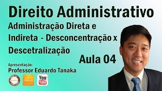 Direito Administrativo  Aula 04 Adm Direta e Indireta  Desconcentração x Descentralização [upl. by Ameerak884]