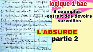 exercice très intéressant notions de logique 1 bac raisonnement par labsurde [upl. by Aviva]