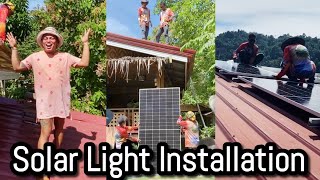 Solar light installation sa Farm [upl. by Anekam]