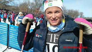 Interview with Frida Karlsson SWE FIS Cross Country Skiing World Cup Minneapolis MN USA 21724 [upl. by Nonna683]