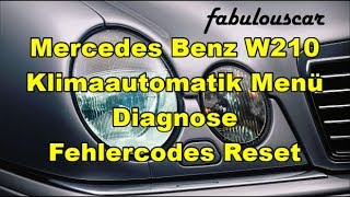 Klimaautomatik Menü Diagnose Fehlercodes Reset climate control fault codes  Mercedes Benz W210 [upl. by Annodam]