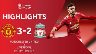 Fernandes FreeKick Wins 5Goal Thriller  Manchester United 32 Liverpool  Emirates FA Cup 202021 [upl. by Aitnecserc]