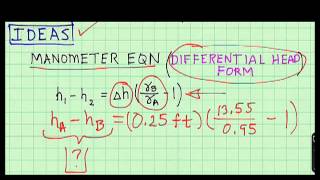 ExampleDifferential Manometer [upl. by Yennej]