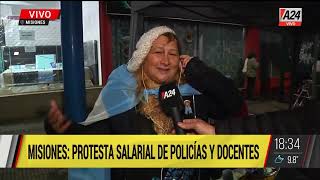 🔴 Misiones protesta salarial de policías y docentes [upl. by Anoirb824]