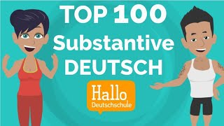 Deutsch lernen A1  TOP 100 Substantive  Artikel der die oder das [upl. by Gnet]