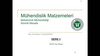 MÜHENDİSLİK MALZEMELERİ DERS 34 [upl. by Euqinay]