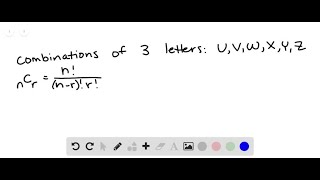 Count the possible combinations of r letters chosen from the given list See Example 4  … [upl. by Leia]